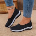 thumbnail image 2 of Rokment Womens Orthopedic Walking Running Slip on Sock Shoes Comfortable Knit Arch Support Nonslip Work Nurses Nursing Tennis Sneakers Black Size 6, 2 of 8