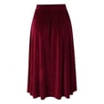 thumbnail image 5 of Wxolcjlv Womens Velvet Maxi Skirt Elastic Waist Pleated Full Cut Skirts, 5 of 9