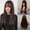 BLACK YEVW, variant on DOPI Long Straight Black Brown Wig Hair for Women Lady Girl Middle Part with Bangs Dark Black Roots 20 inches Heat Resistant Synthetic Natural Looking Wig Home Wedding Normal Daily Cosplay Part
