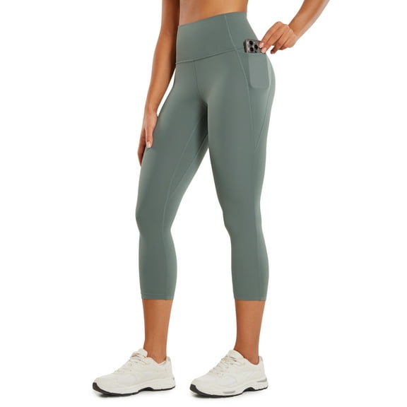 CRZ YOGA Womens Butterluxe Workout Capri Leggings with Pockets 21 Inches