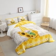thumbnail image 4 of Sunflower King Size Comforter Set,Yellow Floral Gnome Bedding Set,Spring Farmhouse Bed Set ,Rustic Farm Daisy Flower Down Comforter 3Pcs with 2 Pillow Cases, 4 of 5