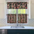 thumbnail image 3 of Pioneer Kitchen Curtains and Valance Set 24 Inch Tier Red Rose with Green Leaf Curtains Small Drapes for Cafe Living Room Bathroom Farmhouse 3 Pieces Set Rod Pocket, 3 of 6