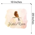 thumbnail image 4 of Animal Watercolor Custom Name Wall Decals for Kids Room - Brown Bird Animal Pink Background Art Girly Personalized Bedroom Wall Sticker Water Color Style - Size: 10 In x 9 In, 4 of 5