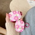 thumbnail image 1 of For AirPods 3rd Gen 2021/1/2/Pro 2 Case，Shockproof Pink Flower PC Case Cover With Ring, 1 of 5