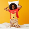 thumbnail image 2 of Richard Leeds International Womens Winnie the Pooh Matching 2 Piece Short Sleeve Pajama Top & PJs Jogger Pants Set with Pockets - Soft & Cozy Sleep & Loungewear Pajamas Sets for Women, Red Small, 2 of 6
