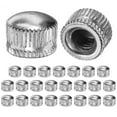thumbnail image 1 of 25-Pack Threaded Cap Nuts, M6x11mm Screw Caps for Light Fixture, Female Knurled Knob Nut for Ceiling Light Cover Replacement [Chrome Tone], 1 of 7
