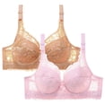 thumbnail image 3 of Sakmal Minimizer Bras for Women Underwire Push Up Yellow Plunge 2-Pack Ladies Bras 38D, 3 of 4