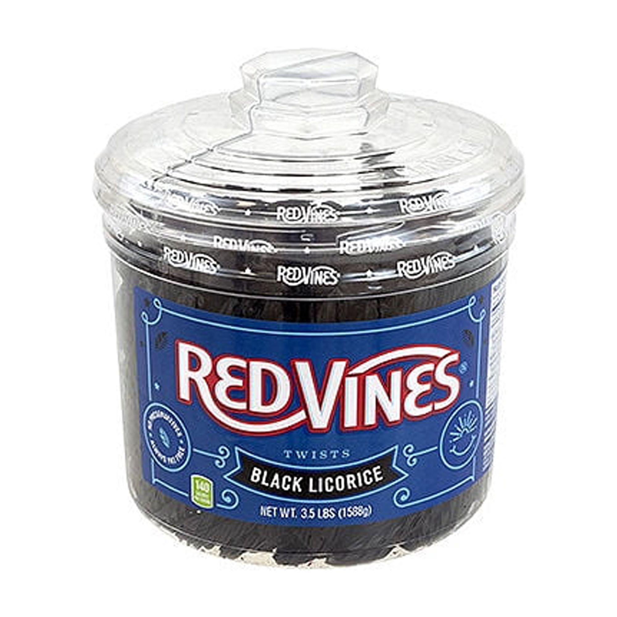 Red Vines Twists, Old Fashion Black Licorice, 3.5 Lb Tub (Pack of 12)