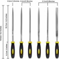 thumbnail image 2 of Precision Hand File Tools, Needle File Set for Metal, Jewelry, Wood Shaping; Durable and Precise File Teeth High Carbon Steel, Soft Rubberized Handle for Non-Slip Grip, 6 Pieces, 2 of 5
