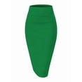thumbnail image 1 of Jupe Crayon de Bureau en Nylon Extensible à Taille Haute Premium pour Femme Vert P, 1 of 7