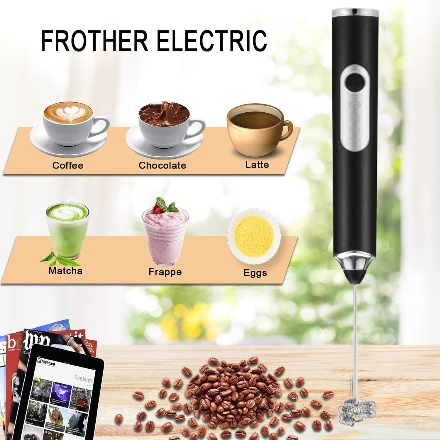 Electric Milk Frother Handheld Milk Foamer with USB Rechargeable Coffee  Frother 3 Speeds Milk Whisk 2 in 1 Egg Beater Perfect for Coffee, Latte,  Cappuccino 