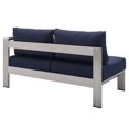 thumbnail image 5 of Modway Shore 5-Piece Fabric & Aluminum Outdoor Patio Sofa Set in Silver/Navy, 5 of 5