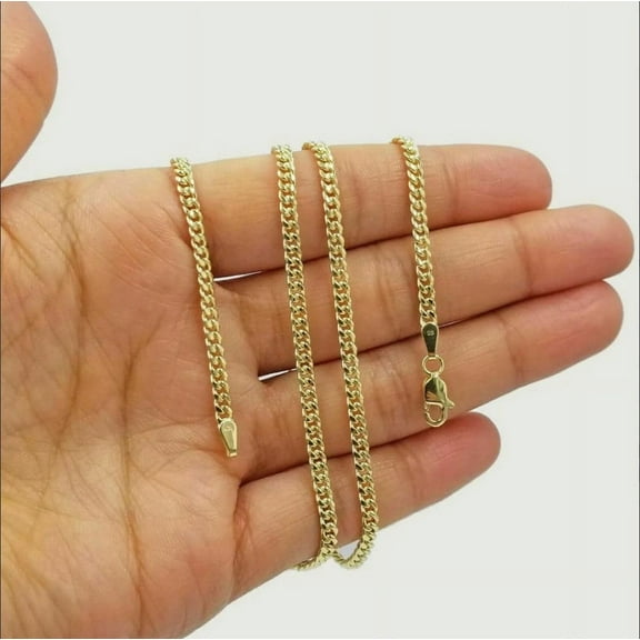 10K Solid Yellow Gold 3MM Miami Cuban Necklace