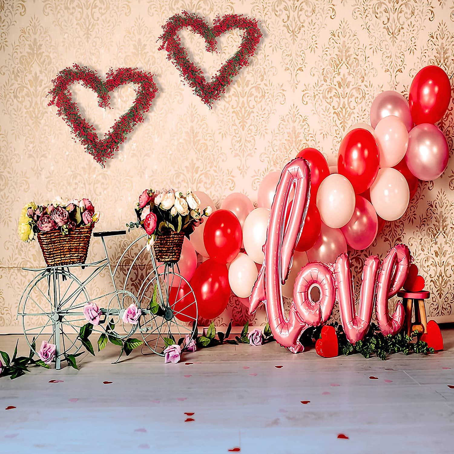 4pcs/pack DIY Valentine Wire Wreath New Year Craft Iron Home Decor Frame  Wedding Ring Party Christmas Heart Shape - AliExpress
