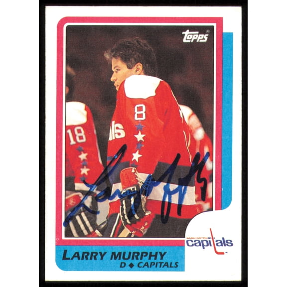 Larry Murphy Autographed 1986-87 Topps Card #185 Washington Capitals SKU #254793