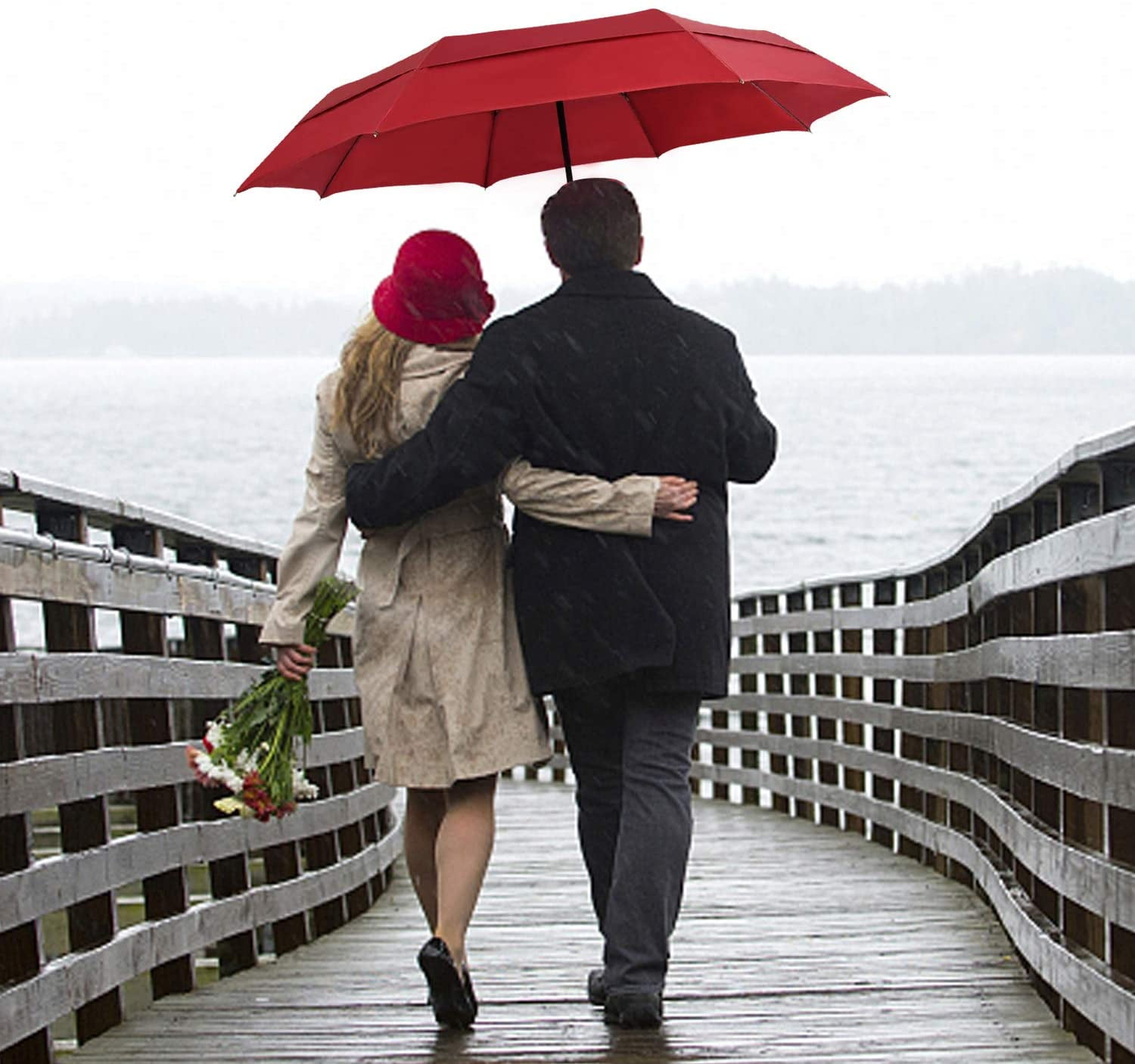 ZMLEVE 54inch Large Umbrella Auto Open 