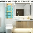 thumbnail image 5 of Bathroom Towel Storage for Bathroom, Wall Towel Rack for Rolled Towels,Towel Holder Wall Mounted with Metal Shelf Can Holds 6 Large Towels, Brushed Nickel, 5 of 13