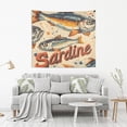 thumbnail image 2 of Yayeee Tapestry Wall Hanging for Bedroom 80" x 60" Living Room Home Wall Art Decor, Beige Sardines Pattern, 2 of 7