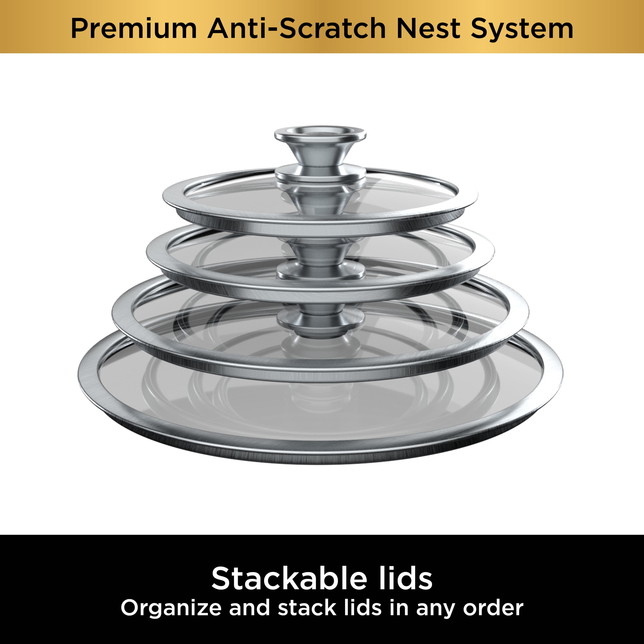 Ninja NeverStick Premium Anti-Scratch Nest System, 10-Piece Cookware Set C59500