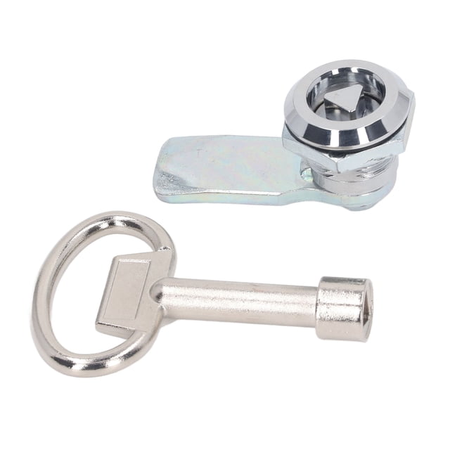 "Premium Zinc Alloy Cabinet Cam Lock with Key - Triangular Cylinder Design, Chrome Plated Rustproof Finish for Industrial & RV Use"