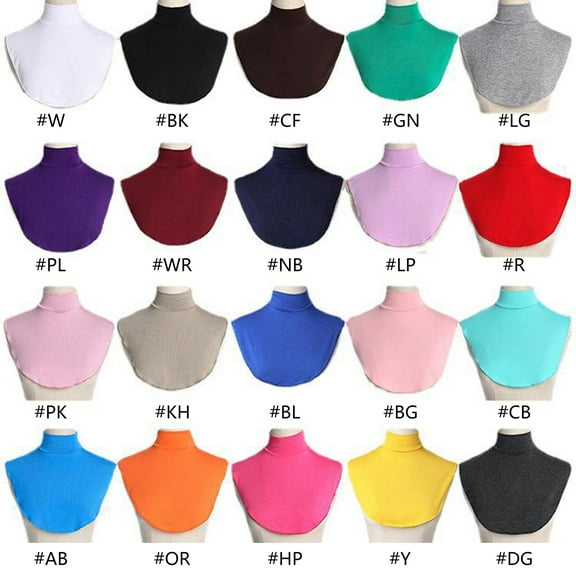 UNTERING Detachable Collar Women Turtleneck Fake Collar Hijab Extensions Solid Neck Half Tops