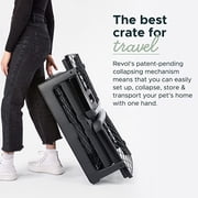 Diggs Revol Medium Dog Crate, Charcoal - Portable Travel Dog Crate with Collapsible Kennel Walls