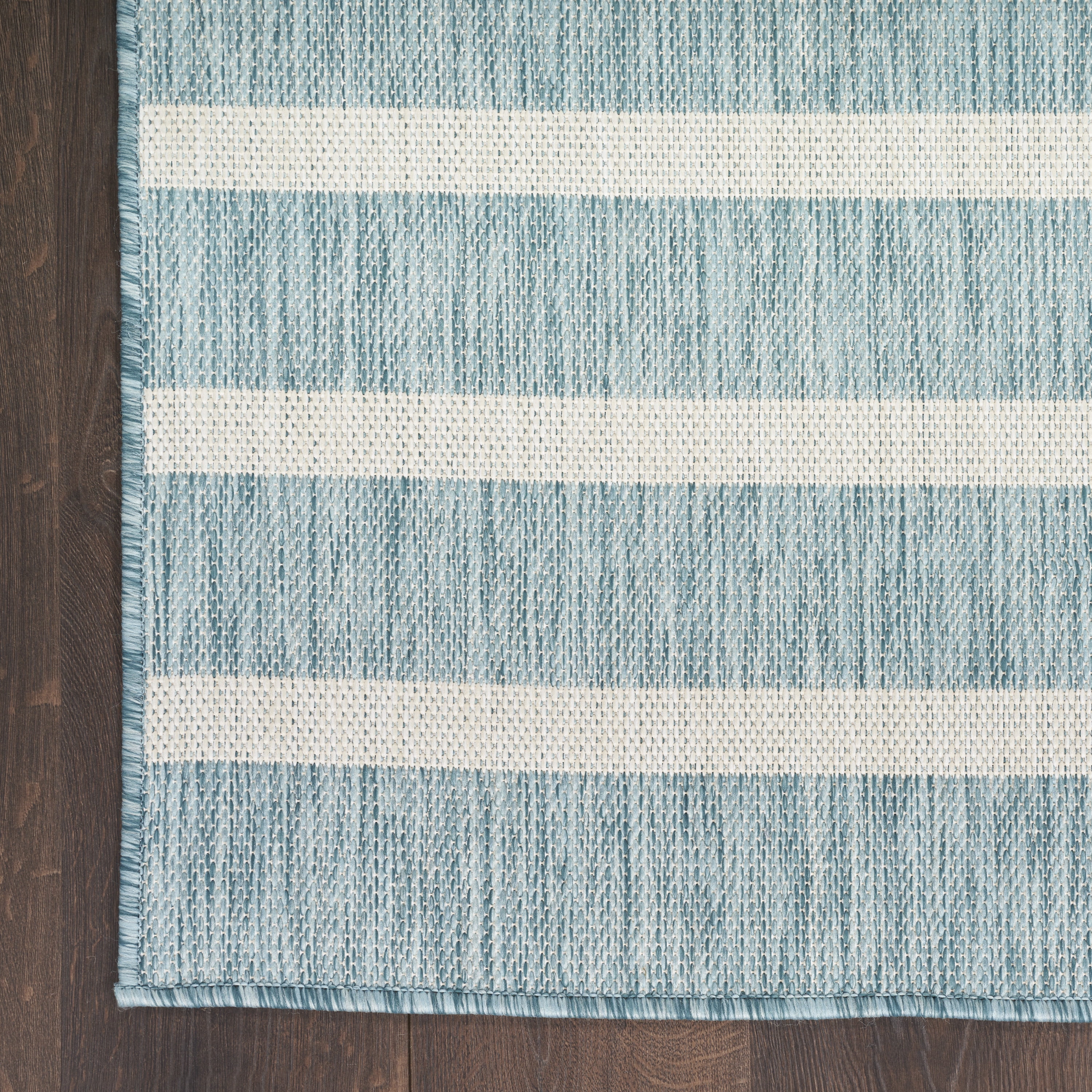 Nourison Positano Indoor/Outdoor Aqua Ivory 8' x 10' Area Rug (8x10)