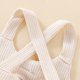 thumbnail image 5 of Body De Bebé Canastilla Onesies Para Niño Pequeño Verano Niña Tirantes Mariposa Chaleco Pantalones Cortos Mameluco Mono Beige Odeerbi LM103-5994, 5 of 9
