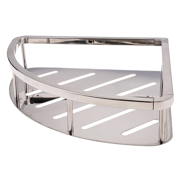 Estante de acero inoxidable Sunnimix Carrito de esquina 2 plata brillante 1 nivel 29.5x22x6.5cm