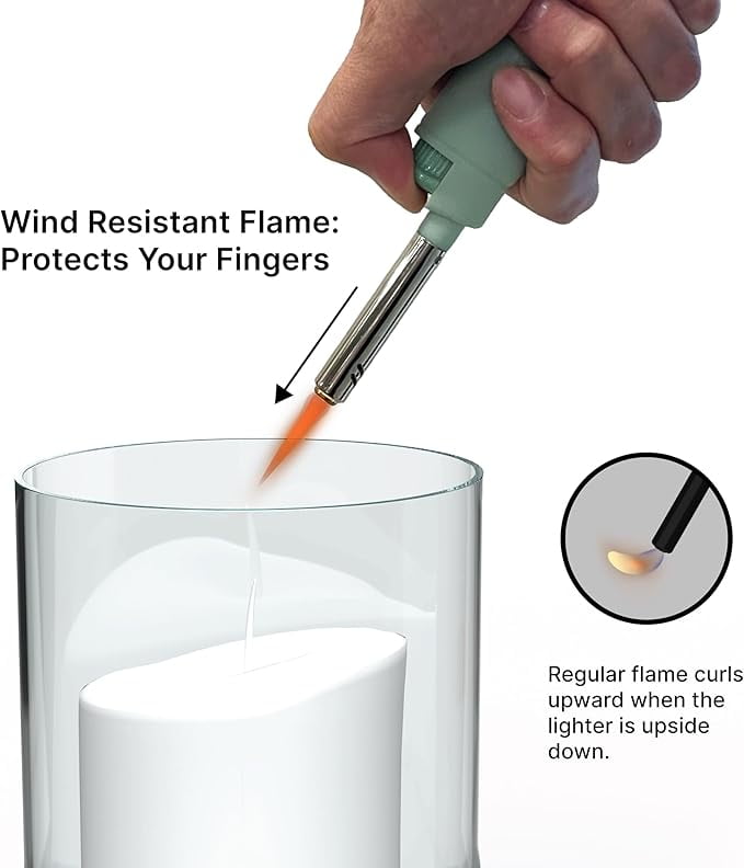 M-K Multipurpose Refillable Candle Lighter, Windproof Flame, Butane, NBR-12PC