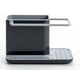 thumbnail image 2 of Caddy de plástico: organizador/almacenamiento para fregadero con escurridor integrado, soporte para esponja, cepillo, líquido para lavar platos y paño de cocina, extraíble, tamaño normal, gris, 2 of 5