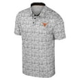 thumbnail image 2 of Men's Colosseum Black/White Texas Longhorns Big & Tall Allover Polo, 2 of 3