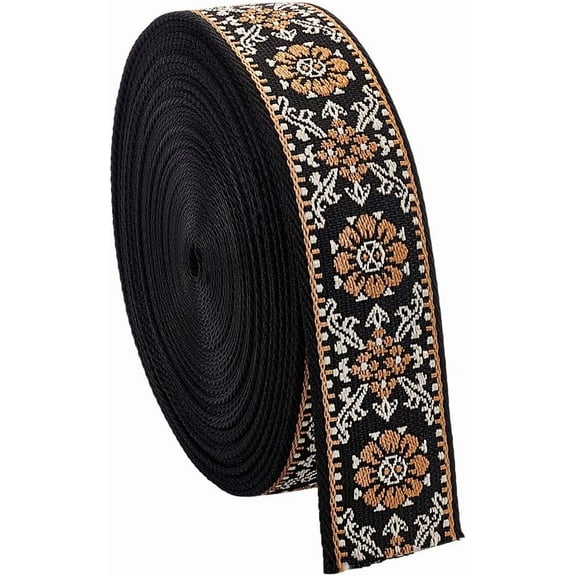 10Yards Vintage Jacquard Webbing Trim 2inch Embroidered Ribbon Polyester Trim for DIY Clothing Accessories Sewing Crafting Home Decor