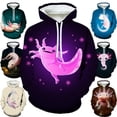 thumbnail image 4 of Nueva gran oferta, linda sudadera con capucha con estampado 3D de axolotl para hombres y mujeres, tendencia de ocio al aire libre, suéter de cuello redondo, sudadera con capucha gráfica, 4 of 5