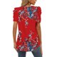 thumbnail image 3 of Tops Para Mujer Blusas Casuales Elegantes Camisas Blusa Estampada Con Cuello en V de Manga Corta Abullonada de Moda Odeerbi ODB155128, 3 of 6