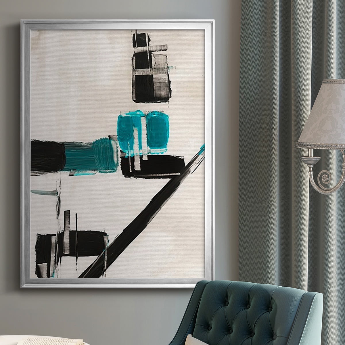 Geometry Notes I Premium Framed Print, in Gold, Black, or Silver - Ready to Hang