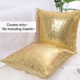 thumbnail image 5 of PiccoCasa 2Pcs Sequin Decorative Throw Pillow Cover, 16"x16", Gold Tone, 5 of 8