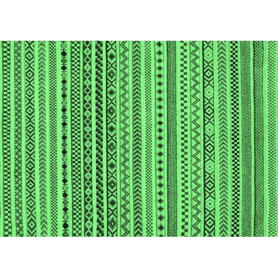 Ahgly Company Indoor Rectangle Abstract Emerald Green Modern Area Rugs, 8' x 10'