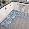 thumbnail image 2 of Blue Pioneer Flower and Paisley Pattern (3) Kitchen Rugs Sets Of 2,Anti Fatigue Kitchen Mat Rugs Non Slip Washable,Decorative Kitchen Floor Mats for Kitchen,Sink,Laundry,17"x30"+17"x47", 2 of 7