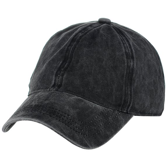 Unisex Washed Twill Low Profile Adjustable Baseball Dad Cap Hat, Black