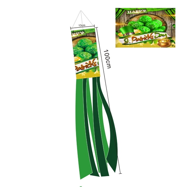 St. Patrick'S Day Windsock Polyester Garden Windsock Garden Party Deco St. Patricks Day