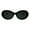 all black, variant on Womens Thick Plastic Mod Oval Shaggy Retro Fashion Sunglasses Tortoise Black