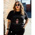thumbnail image 3 of Women's Graphic T-Shirt Black XS Women's Tops Simple Girl Portrait Crew Neck Short Sleeve Shirts for Women, 3 of 3