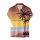 thumbnail image 3 of Camisas Para Hombre Manga Larga Negra Hombres Casual Manga corta Primavera Verano Turndown Neck 3D Impreso Camisas Moda Top Blusa Camisas (Coffee, XXL), 3 of 4
