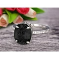 thumbnail image 2 of 1.75 Carat Oval Cut Black Diamond Moissanite Engagement Ring on 10k White Gold, 2 of 5