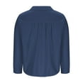 thumbnail image 4 of Cotton Linen Shirts For Women Gauze Shirts For Women Linen Clothing For Women Loose Fit Tee Shirt Women Oversized Linen Shirts For Women Cotton Boho Tops Womens Gauze Tops Womens Summer Tops Navy S, 4 of 6