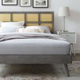 thumbnail image 5 of Platform Bed Frame, King Size, Wood, Grey Gray, Modern Contemporary Urban Design, Bedroom Master Guest Suite, 5 of 9