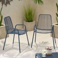thumbnail image 2 of Lovelee Outdoor 2-seat Modern Iron Club Chair, Set of 2, Navy Blue, 2 of 8