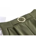 thumbnail image 3 of Pantalones rectos de cintura alta para mujer, con bolsillos, elásticos, de color liso, informales, para primavera y otoño, 3 of 5