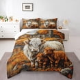 thumbnail image 2 of Erosebridal Highland Cow Catlle Bull Bedding Full Comforter Set, Rustic Farmhouse Duvet Insert, Ultra Soft 3-Piece, 2 of 7